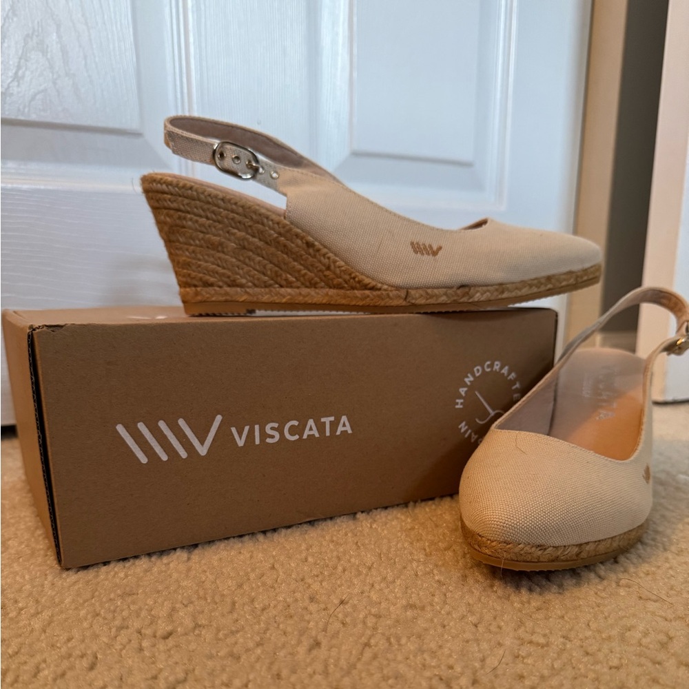 Viscata Cream Espadrille Wedges
